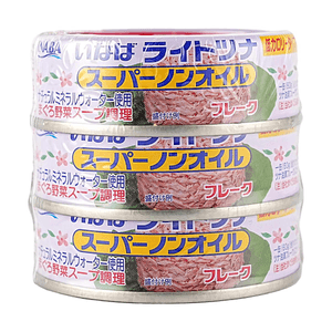 라이트 참치 슈퍼 논오일 황다랑어 2.12oz*3팩 [논오일 워터 베이스][천연 미네랄 워터 사용]