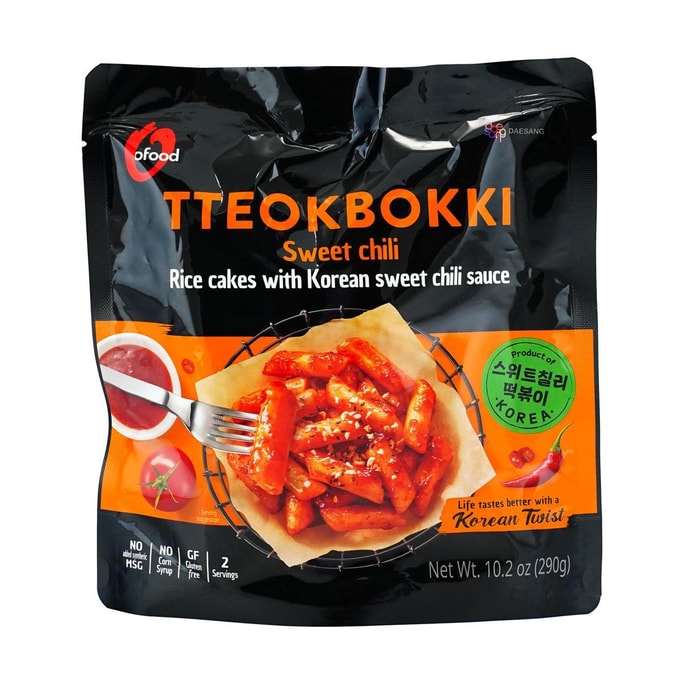 Sweet & Spicy Tteokbokki - Instant Korean Rice Cakes in Chili Sauce, 10.2oz