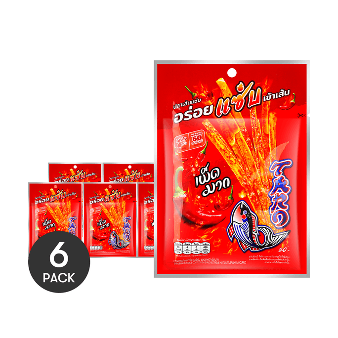 Spicy Squid Flavor Taro Fish Snack 20g*6【Value Pack】