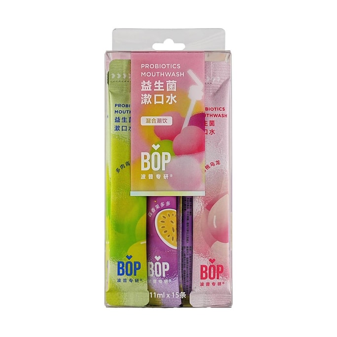 BOP波普 专研益生菌清新漱口水混合潮饮15条装
