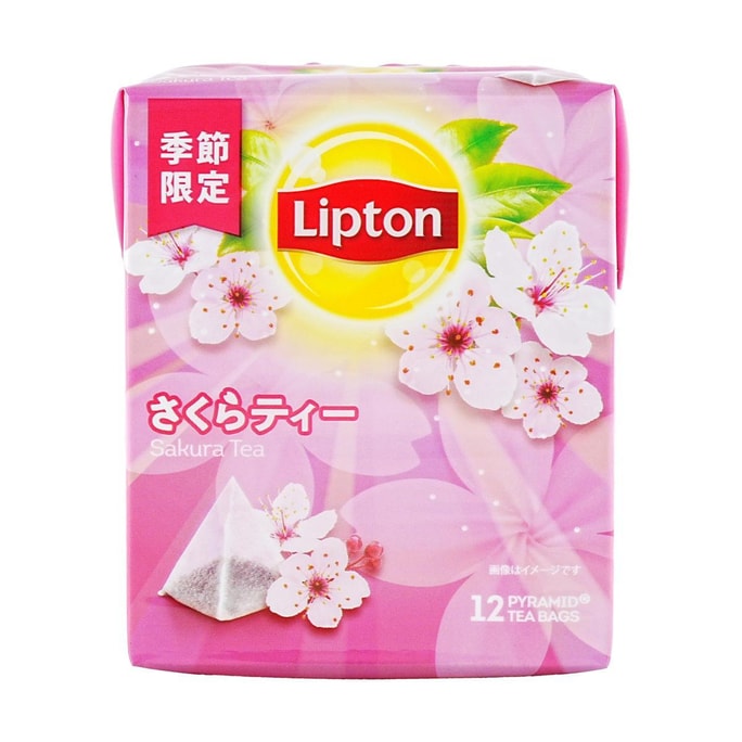 日本LIPTON立顿 樱花茶 红茶茶包 12包入 19.2g【樱花季限定】
