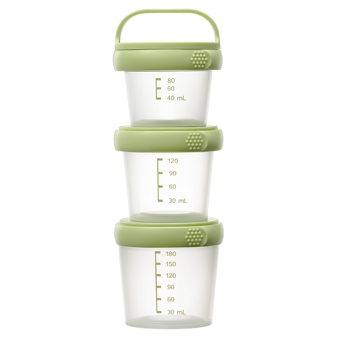 3pcs 2.7/4.1/6.1oz Baby Food Storage Jars with Lids Reusable Leak-proof Small PP Food Freezer Containers Stacked Box
