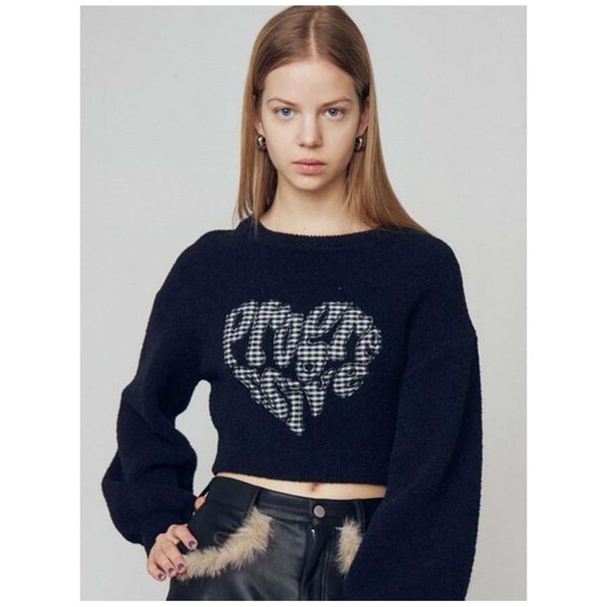 【日本直邮】 日本 EMODA 女士毛绒针织上衣 时尚保暖 黑色 S/M码 1件