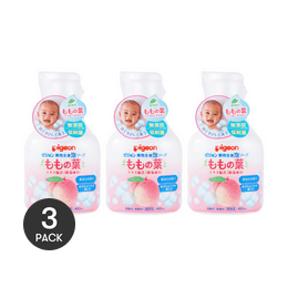 日本PIGEON贝亲 婴儿新生儿宝宝 桃子水沐浴露洗发二合一 450ml* 3【超值3瓶装】