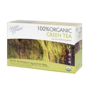 美国 太子牌 100%有机绿茶-100茶包- 盒装有机茶-无咖啡因 -冷热皆宜-ECOCERT SA 有机认证 -感恩节 / 圣诞节送礼佳选