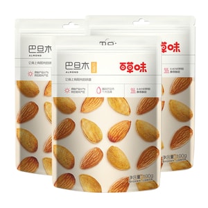 BE&CHEWY Premium Almonds 3-Pack (100g Each) - Hand-Cracked, Protein-Rich, High Fiber, Crunchy Texture, Perfect for Daily Nutrition, Office & Home Snacking