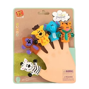 【中國直郵】 FOXTAIL 早期教育手指玩偶 說故事 兒童 嬰幼兒搪膠動物 擺件5只裝*2份 -斑馬款*|預計到達時間3-4週