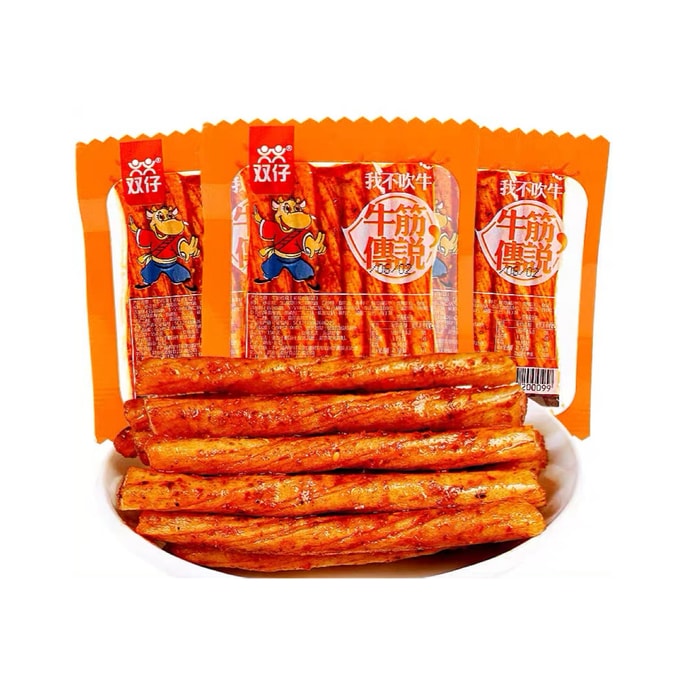 【中国直邮】 双仔 牛筋传说辣条儿时经典32g*3包
