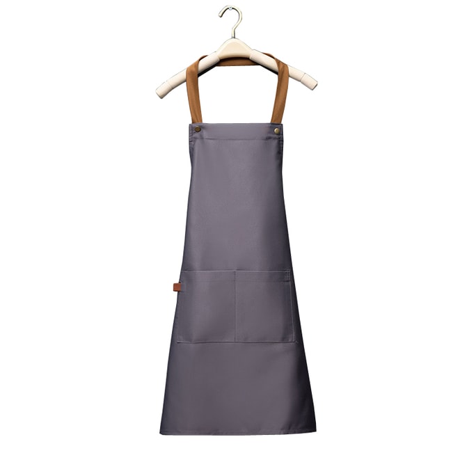 Waterproof Oil Resistant Hanging Apron Kitchen Apron Gray