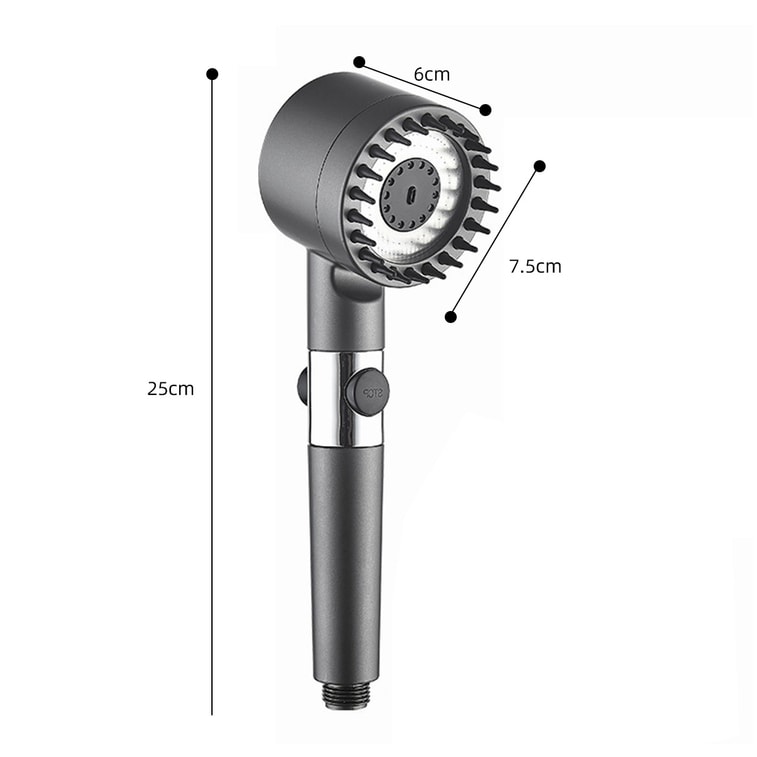 High Pressure Shower Head With Holder Handheld Shower Head With 1.5m Stainless Steel Gun Gray Hose And Holder Gift Box 1 Piece 11