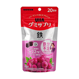 UHA グミサプリメント 鉄分 グレープ風味 20日分 40粒 金属臭のないおいしい鉄分