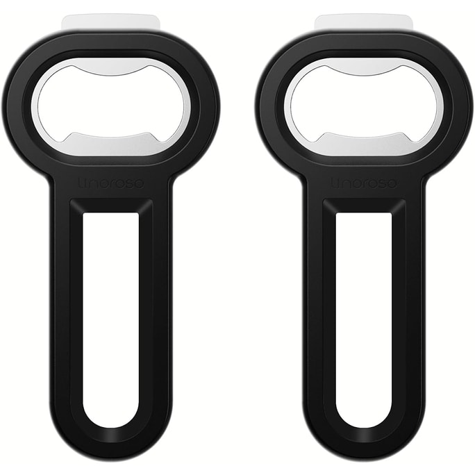 LINOROSO 2 件套啤酒瓶开瓶器 易拉罐罐头开盖器 黑色