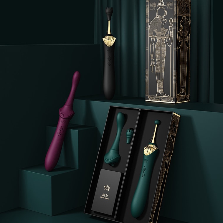 【赠送超爽润滑液】ZALO BESS女用双头按摩器棒 成人情趣用品玩具 紫红 4