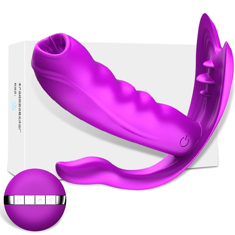 【中国直邮】 英国 FOX 隐形穿戴蝴蝶 女用加温无线震动跳蛋 M5紫色款 4