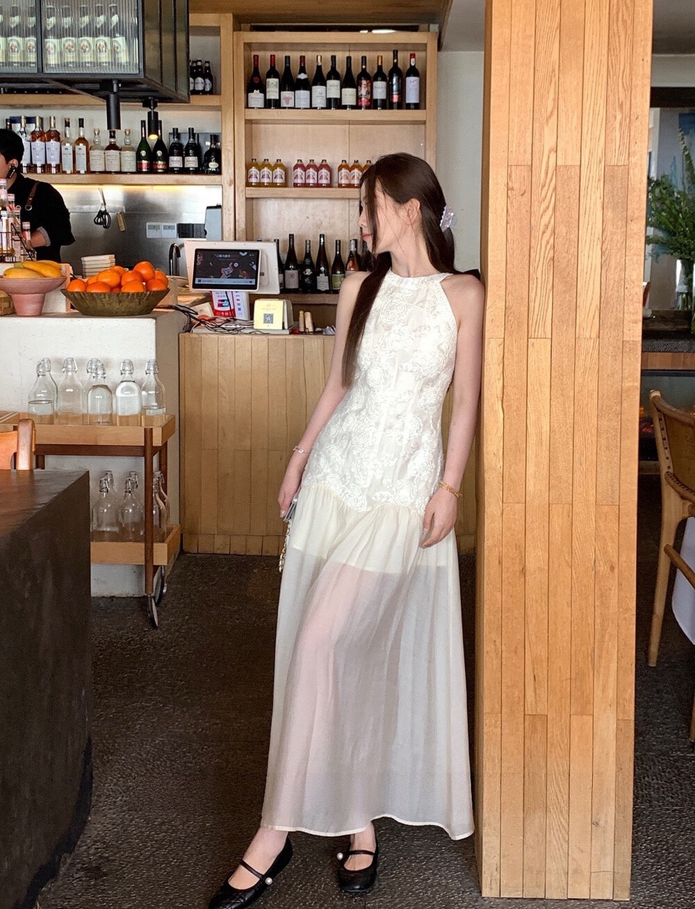 【加拿大直郵】 加拿大 SCENARIO 象牙輕語蕾絲連身裙 S-M碼 奶油色 乳白色 M