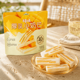 百草味 厚乳小奶芒 80g【新西兰乳粉】【厚切芒果干】