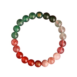 【中國直郵】 HSPM 五行補缺 喜金水木火土 雙屬性手串 多寶天然石水晶平衡手鍊 木火款 8mm 1條裝