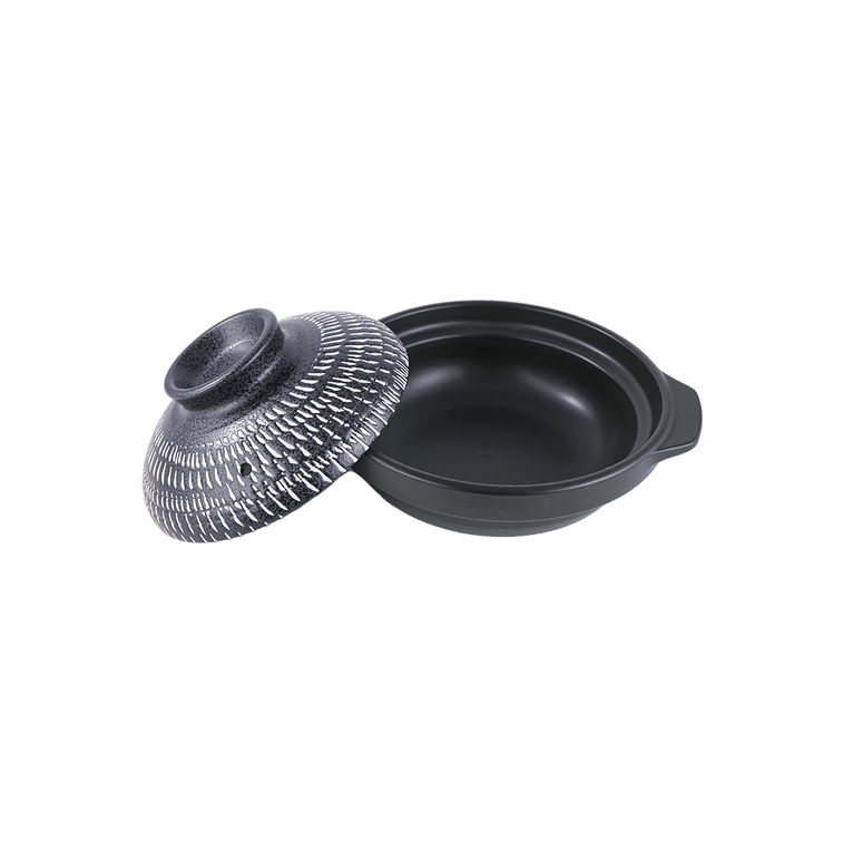 Japanese Clay Pot Donabe Black 15oz 6.5"D x 3.75"H 3