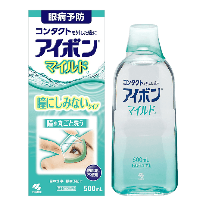 日本KOBAYASHI小林製藥 洗眼液 #綠色 清涼度0 500ml 清潔眼睛 緩解眼睛疲勞