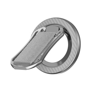 [중국 직배송] HSPM 맥세이프 자석 링 휴대용 접이식 휴대폰 거치대. 360° 회전 자석 스탠드 [실버] - 자석판 1개 포함.