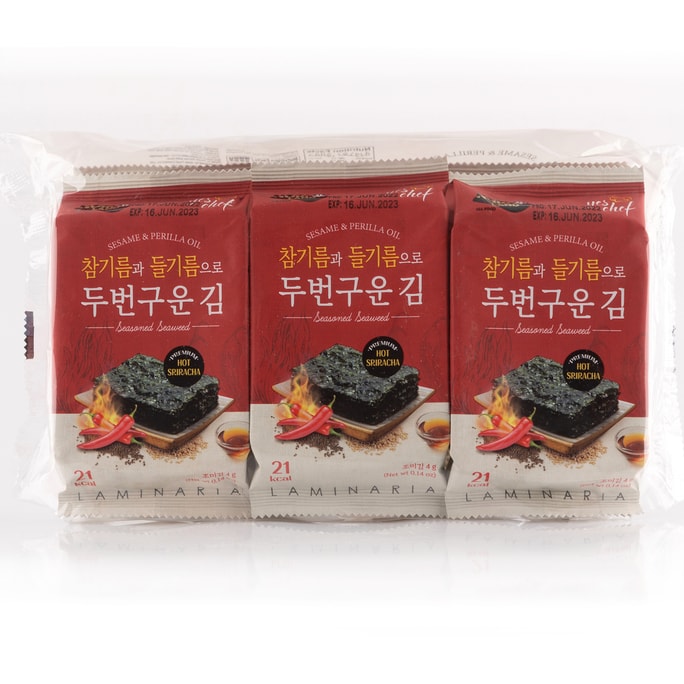 NORI LAND Roasted Seaweed Snack Hot Sriracha flavor 6 Packs