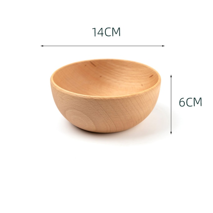 素觅 【沙拉碗】榉木碗  日式木制 品质生活 手工打磨 14cm