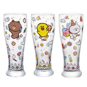 【中国からの直送】日本 LINE FRIENDS ガラス サマーウォーターカップ 冷たい飲み物 ジュース コーラ ビールカップ 450ml-SALLY