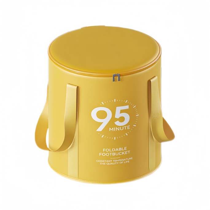 Cocobu는 뚜껑이 있는 새로운 휴대용 접이식 발 목욕 가방, 발 목욕 통, 항온 가정용 족욕 31*37CM# 노란색 1개를 선택합니다.