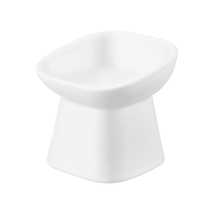 야마자키 홈 틸트형 반려동물 사료 그릇 (화이트) - 1개