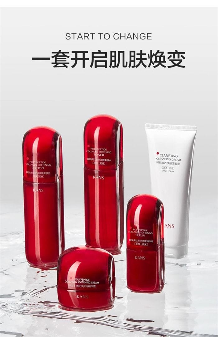 【中国直邮】 韩束 红蛮腰水乳套装 补水保湿紧致抗皱抗初老护肤品(情人节限定礼品) 五件套