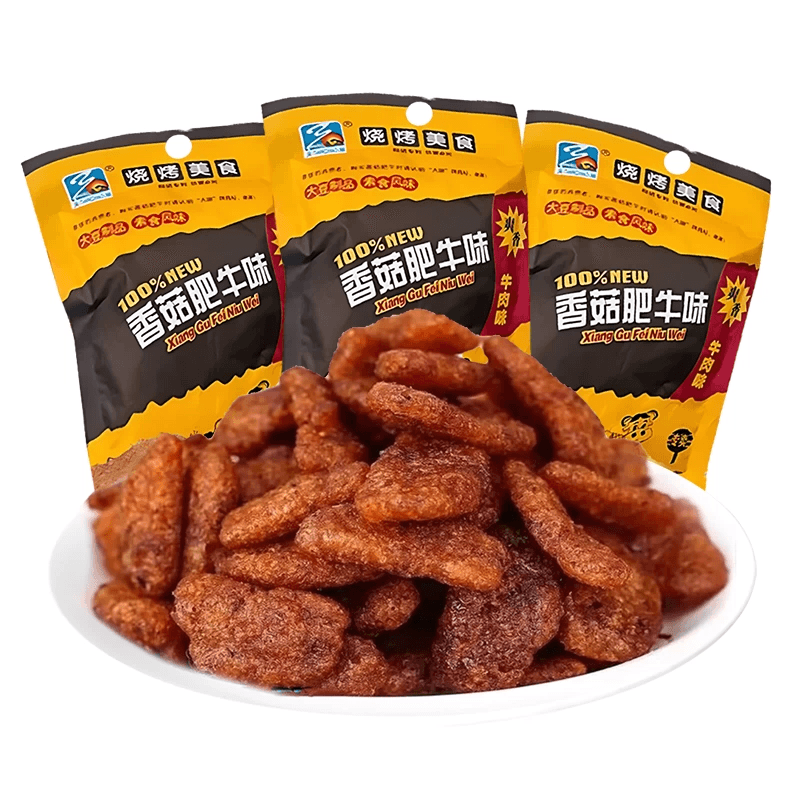 中国直邮】 天潮香菇肥牛辣条素肉8090后怀旧童年学生解馋小时候零食