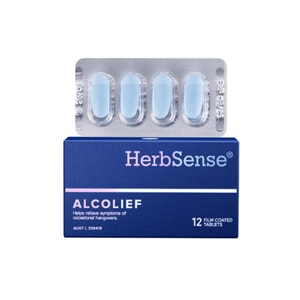 【香港からのダイレクトメール】ハーブセンス二日酔い錠 12錠/箱 ミルクシスル+DHM 飲酒前後に 肝臓と二日酔いをケア 社交の場に必須【飲み会の救世主】