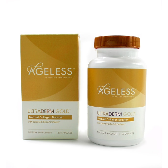 美國 AGELESS 口服透明酸膠原蛋白勝肽葡萄籽水光肌嫩白淡斑60粒