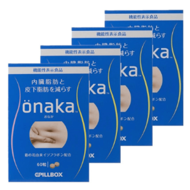 商品详情 - 【日本直邮】日本 PILLBOX ONAKA减小腹腰赘肉内脏凹凹脂肪膳食营养素 60粒*4盒 - image  0