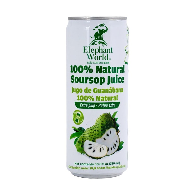 100% Natural Soursop Juice,Extra pulp,10.8 fl oz【No Added Sugar 0 Fat】
