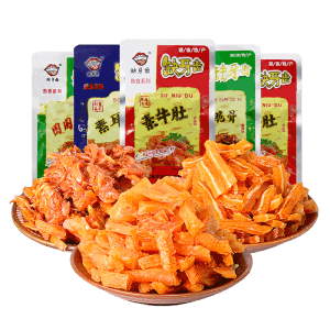 Grignotines végétariennes épicées au faux-mage de pied de bœuf, saveur épicée, 16g*5 sachets