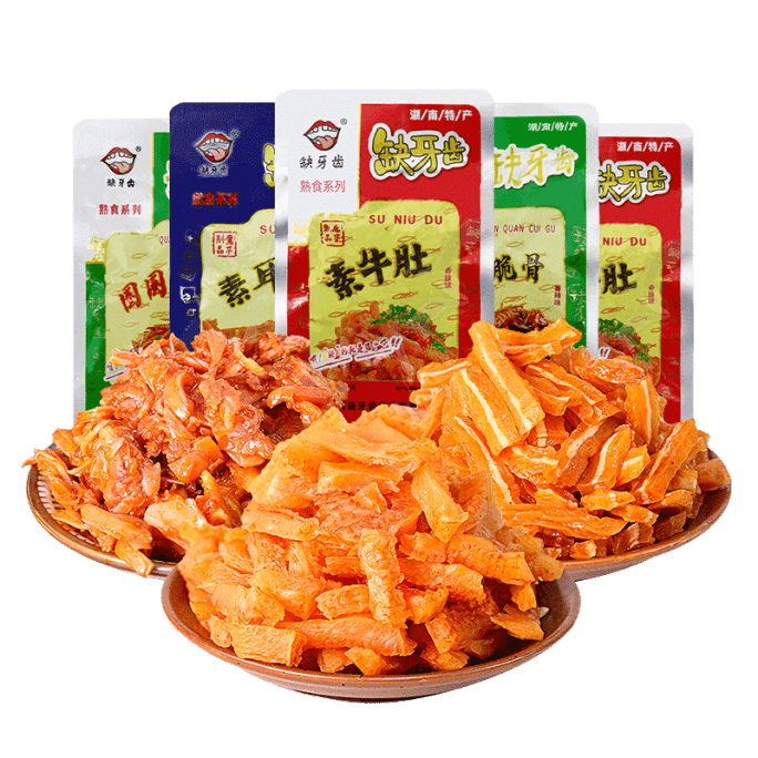 Grignotines végétariennes épicées au faux-mage de pied de bœuf, saveur épicée, 16g*5 sachets