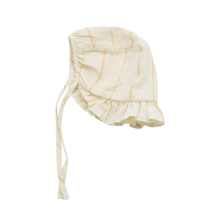 Yellowpelota Kids Sun Stripe Bonnet In Yellow 6-12M - Yami.com