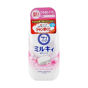 日本COW牛乳石鹼 Milky系列 皂香沐浴露 液体肥皂 云朵绵密泡沫 清爽洁净不假滑 500ml #花香