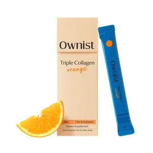 Triple Collagen Orange 2-Weeks Routine Marine Fish Collagen Peptides Hyaluronic Acid Elastin Vitamin C Beauty Supplement