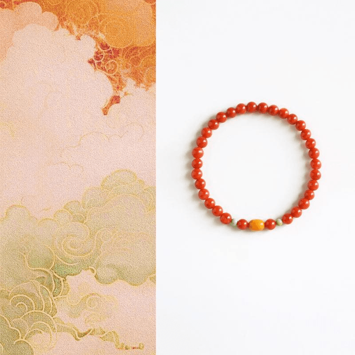 Jin Hua  New Chinese Style Natural Southern Red Honey Wax Turquoise Bracelet Gift 14cm * 1