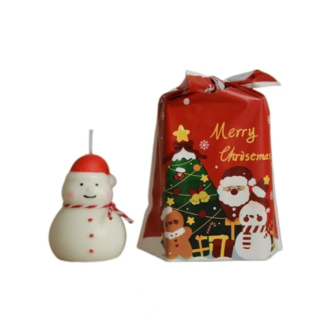 Christmas Aromatherapy Candle Fruit Simulation/Cute Shape/Red Candle/Hand Gift/Decoration-Christmas Snowman 1Pc