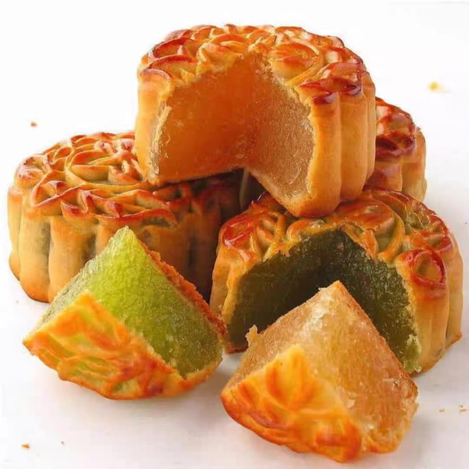 Peach and plum mooncakes with randomly mixed fruit flavors 20 * 10 pieces