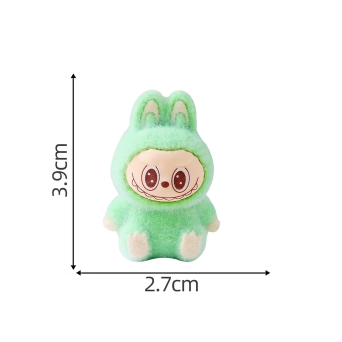 【中国直邮】 可爱多 植绒拉布布 潮玩 卡通手办可爱迷你公仔桌面摆件1个浅绿色