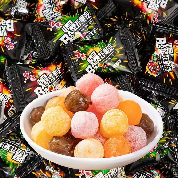 Explosive Candy Raspberry Explosion Fruit Soda Fruit Hard Candy 1bag 3
