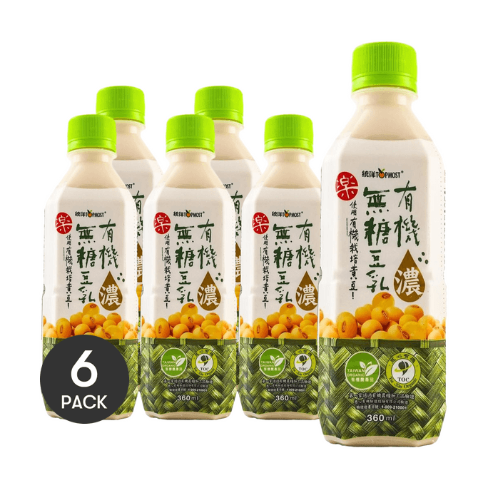 台湾统洋 有机无糖豆乳 360ml*6【6瓶装】【浓度up!!】