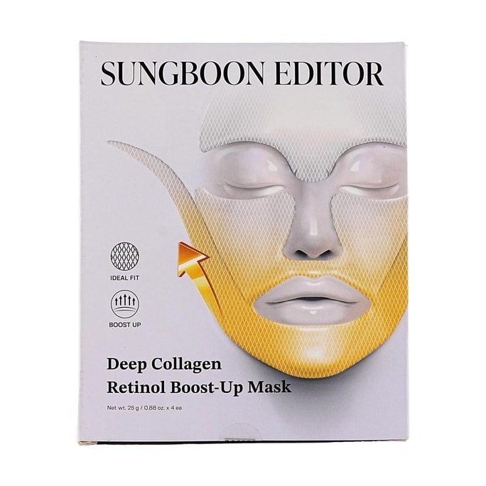 韩国SUNGBOON EDITOR 深透胶原蛋白视黄醇紧致提拉面膜 25g×4片入
