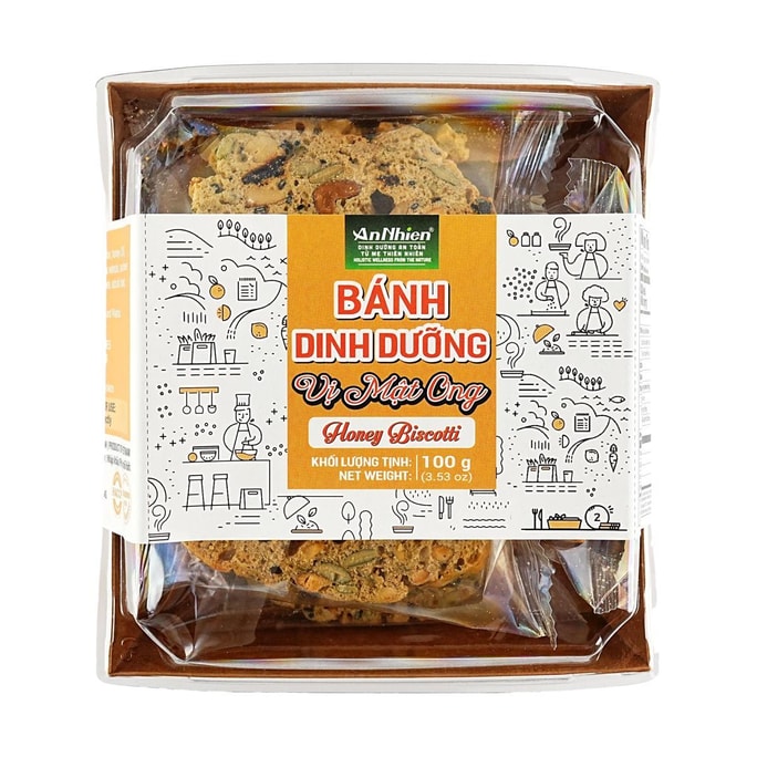 越南AN NHIEN 蜂蜜燕麦谷物坚果饼干 100g【0蔗糖0添加剂】【营养饱腹健康代餐零食】