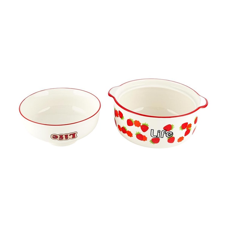 Ramen Bowl, Strawberry Girl, Two sets bowl:, 25.4 fl oz + 16.9 fl oz 5