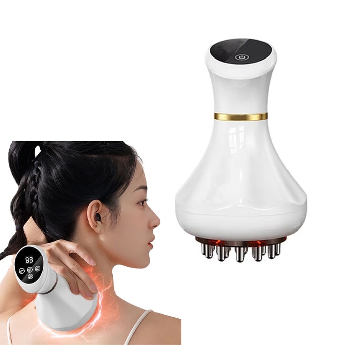 9-level galvanic & heat therapy meridian comb – home massage tool. Constant heat & microcurrent for scalp care. Portable, rechargeable. For neck, shoulder & back. Ideal daily relaxation for all ages.
